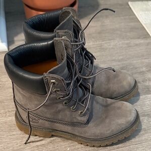 Gray Timberland boots